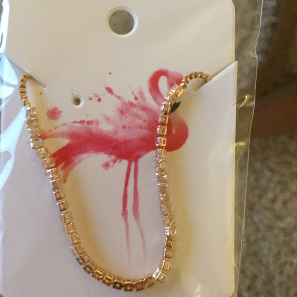Gold Rhinestone Adjustable Bracelet - Picture 3 of 6
